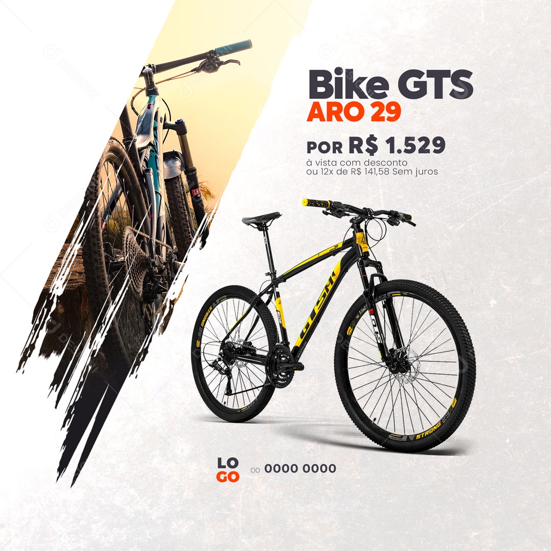 Bike GTS Aro 29 Bicicletaria Ciclismo Social Media PSD Editável