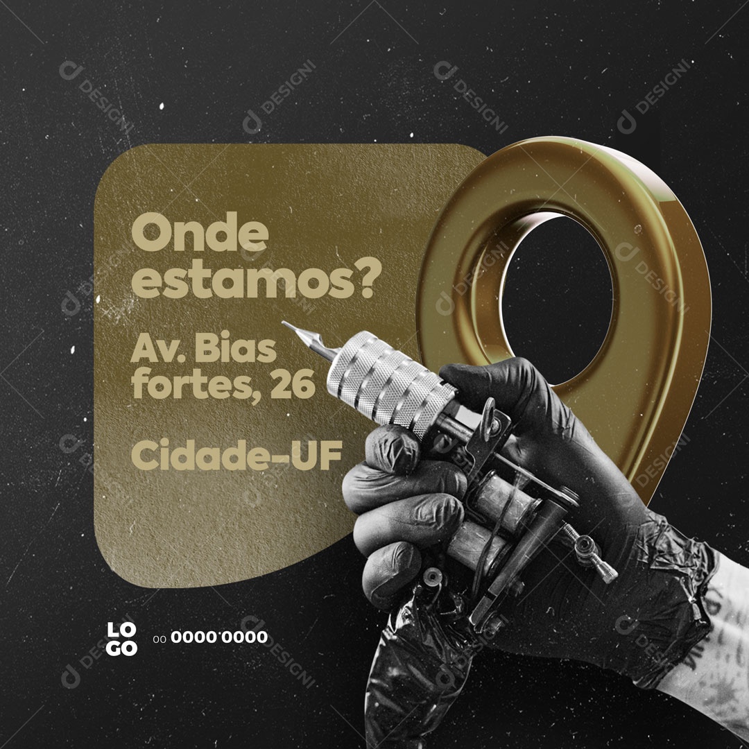 Onde Estamos Tatuagem Social Media PSD Editável