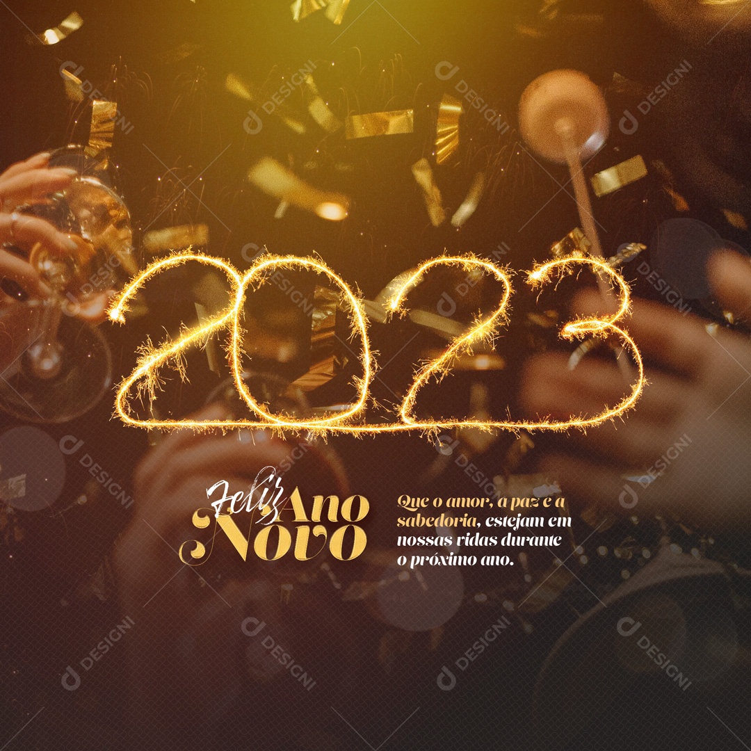 Feliz Ano Novo 2023 Social Media PSD Editável