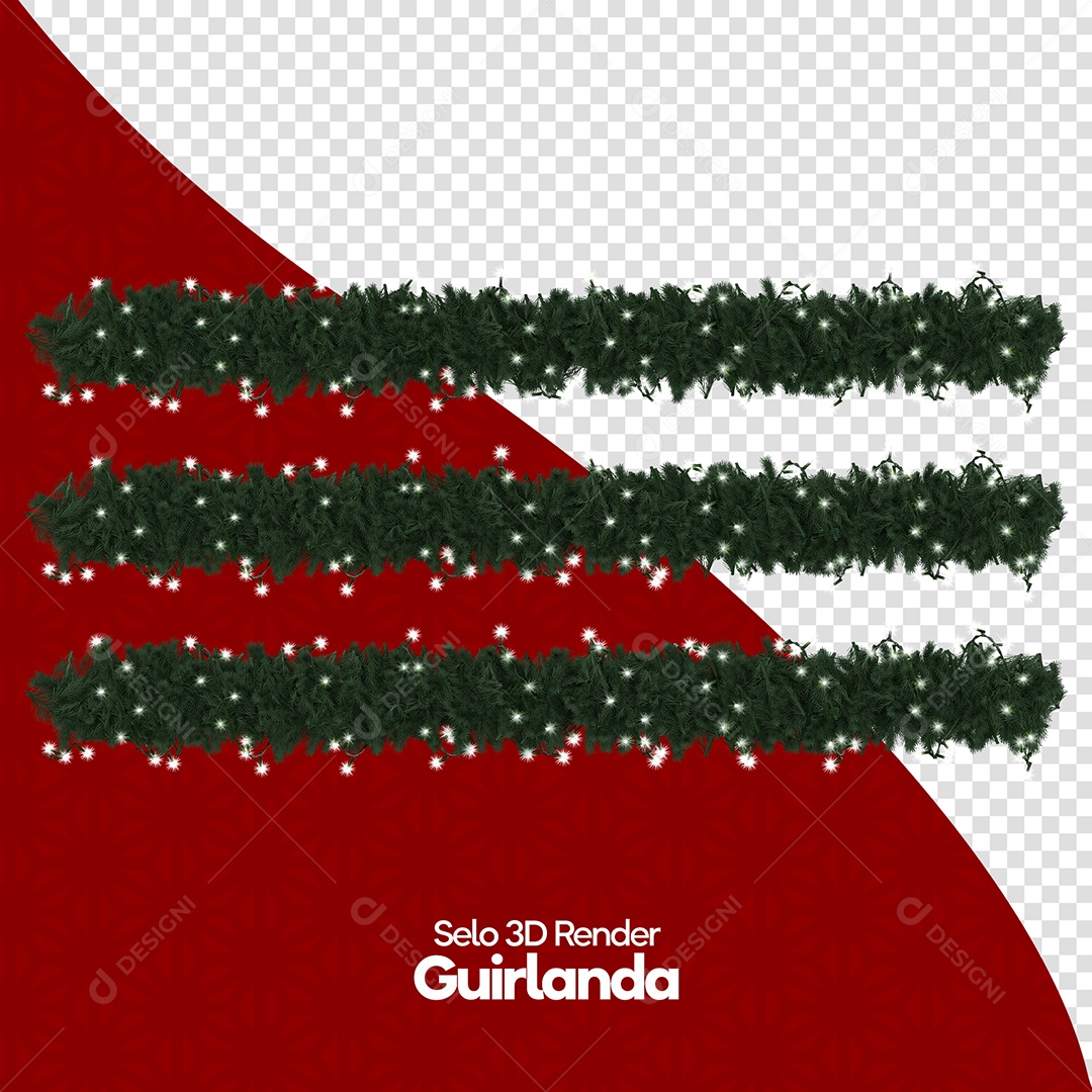 Guirlanda Elemento 3D para Composição PSD