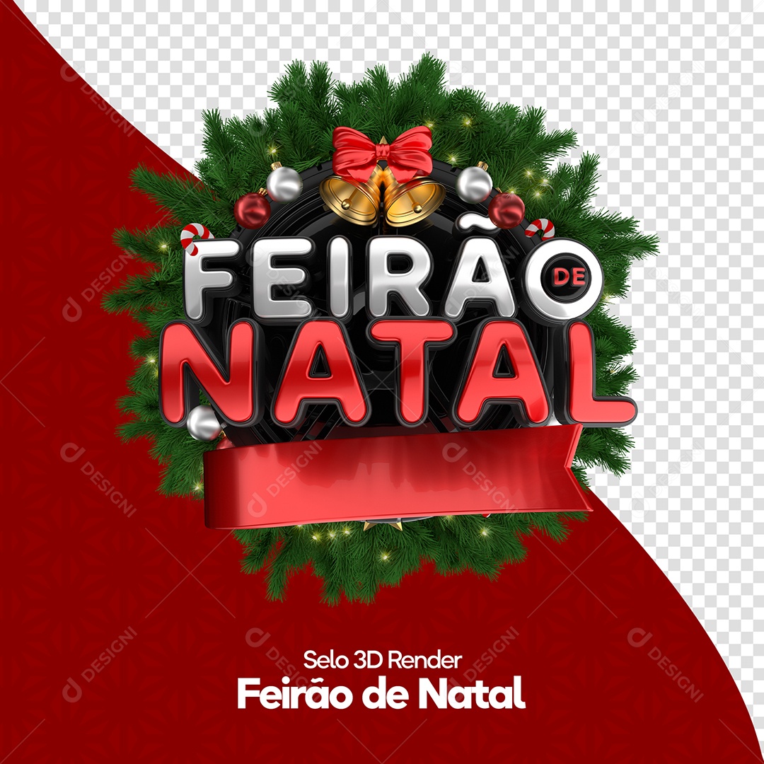 Feirão de Natal Selo 3D para Composição PSD