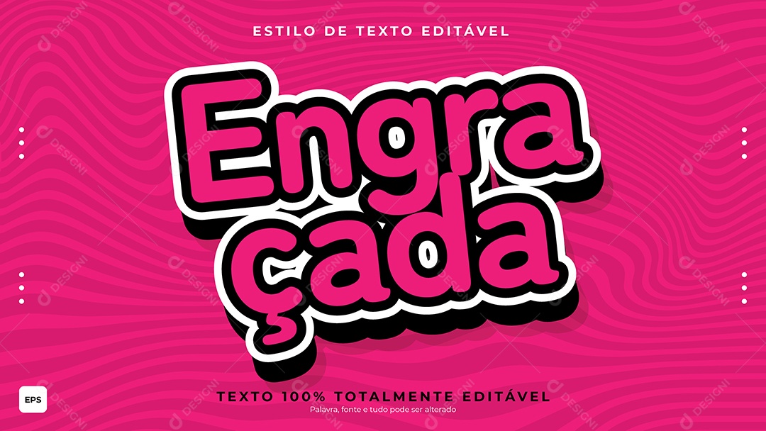 Efeito de Texto Engraçada Fundo Rosa Vetor EPS Editável