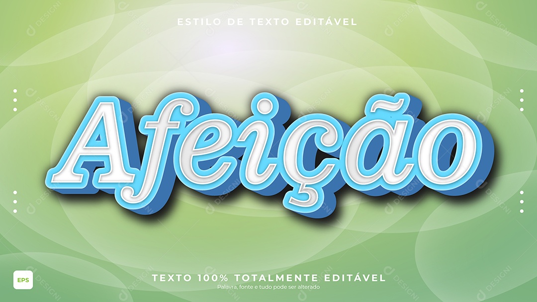 Efeito de Texto Afeição Fundo Colorido Vetor EPS Editável