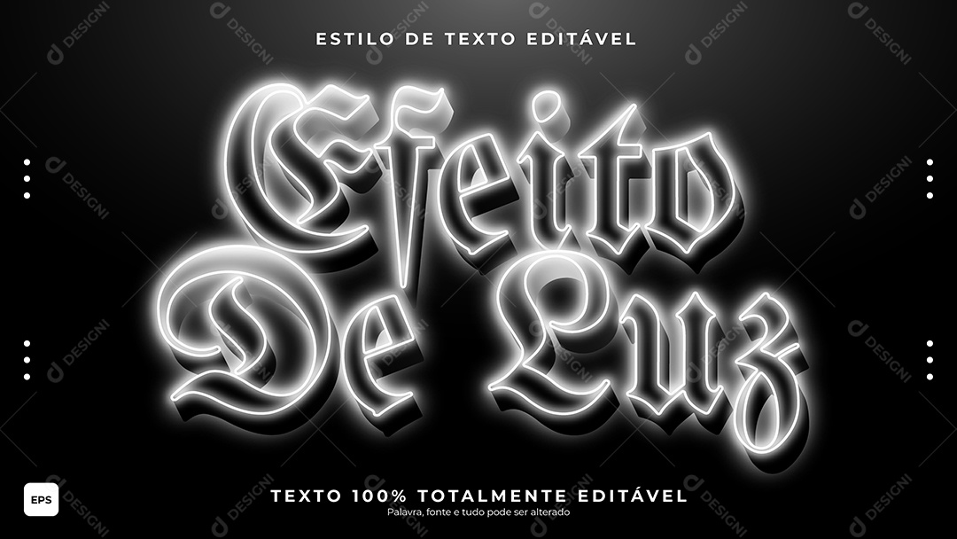 Efeito de Texto Efeito de Luz Fumaça Vetor EPS Editável