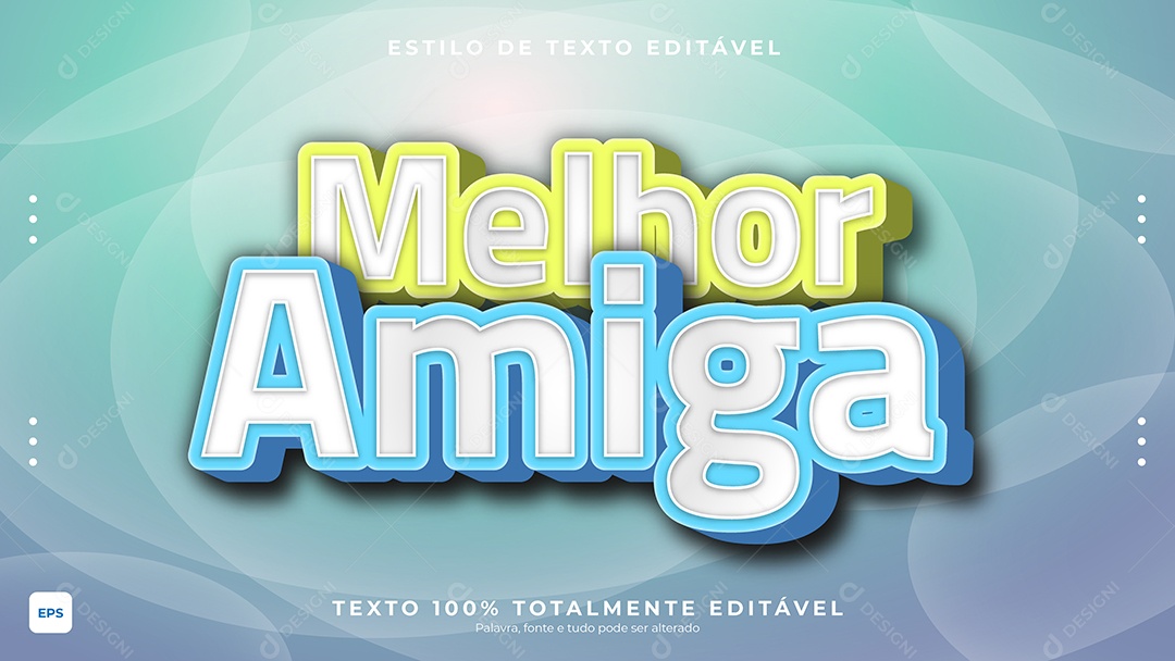 Efeito de Texto Melhor Amiga Vetor EPS Editável