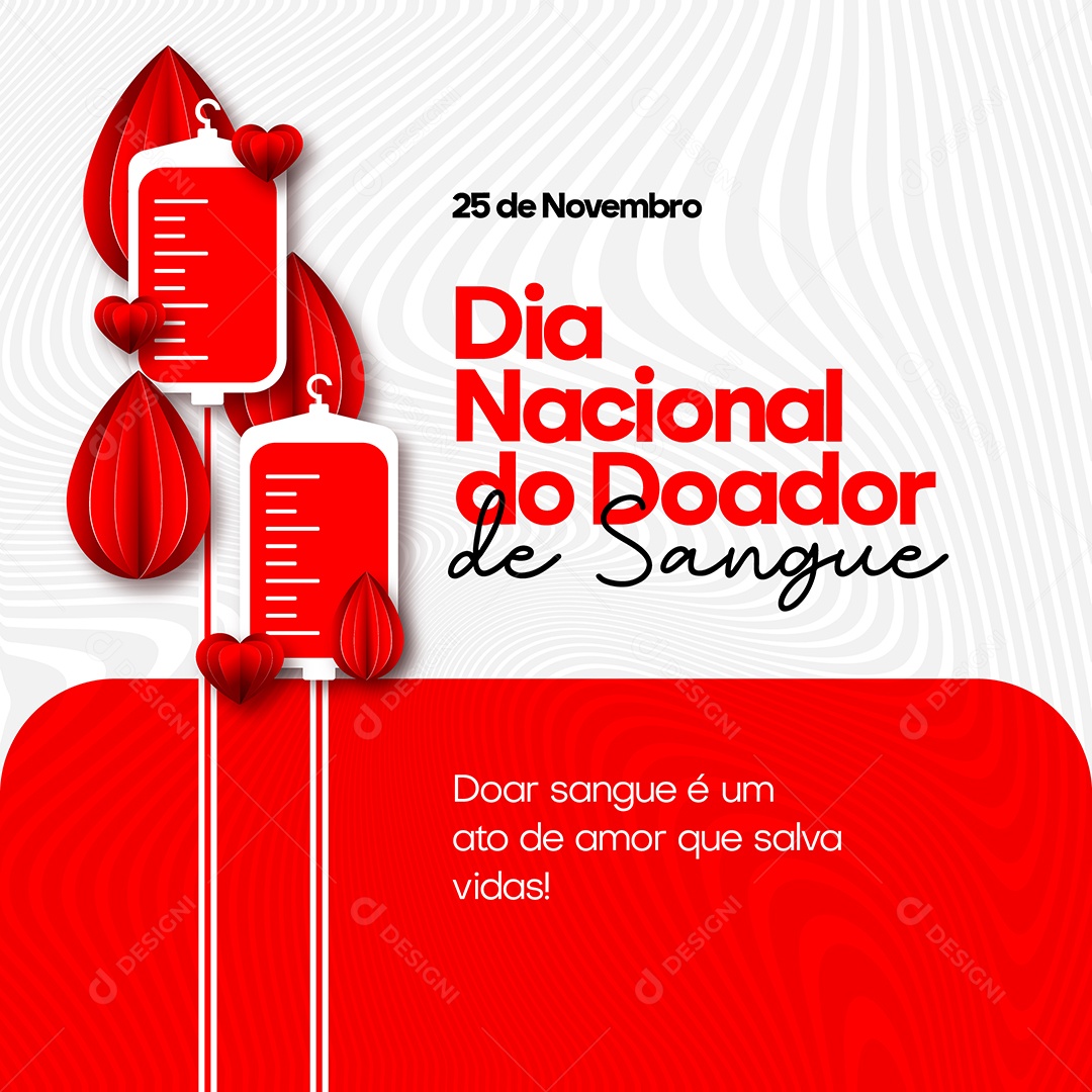 Social Media National Blood Donor Day November 25 Editable EPS Vector