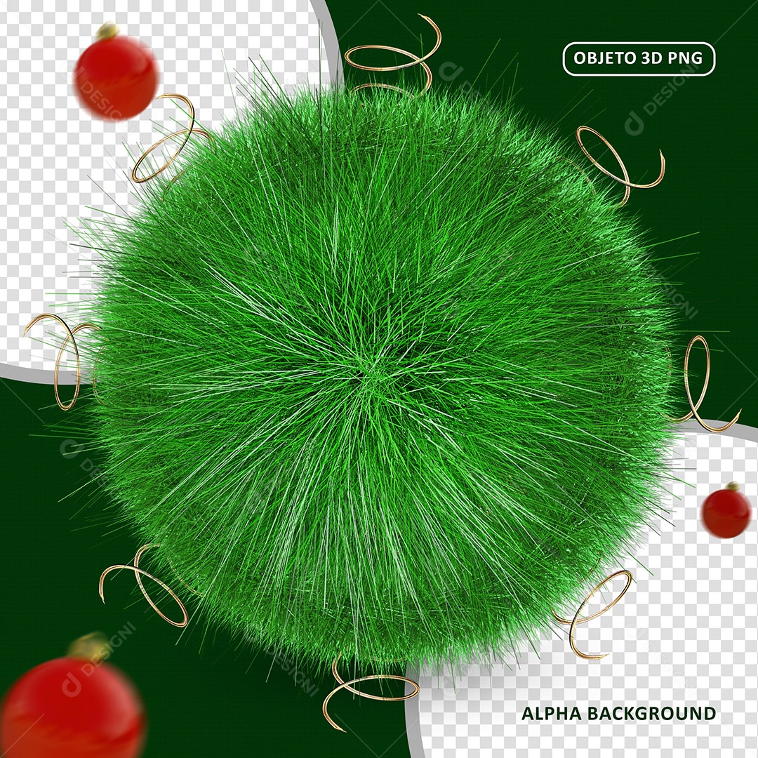 Elemento Natalino 3D Guirlanda Verde PSD