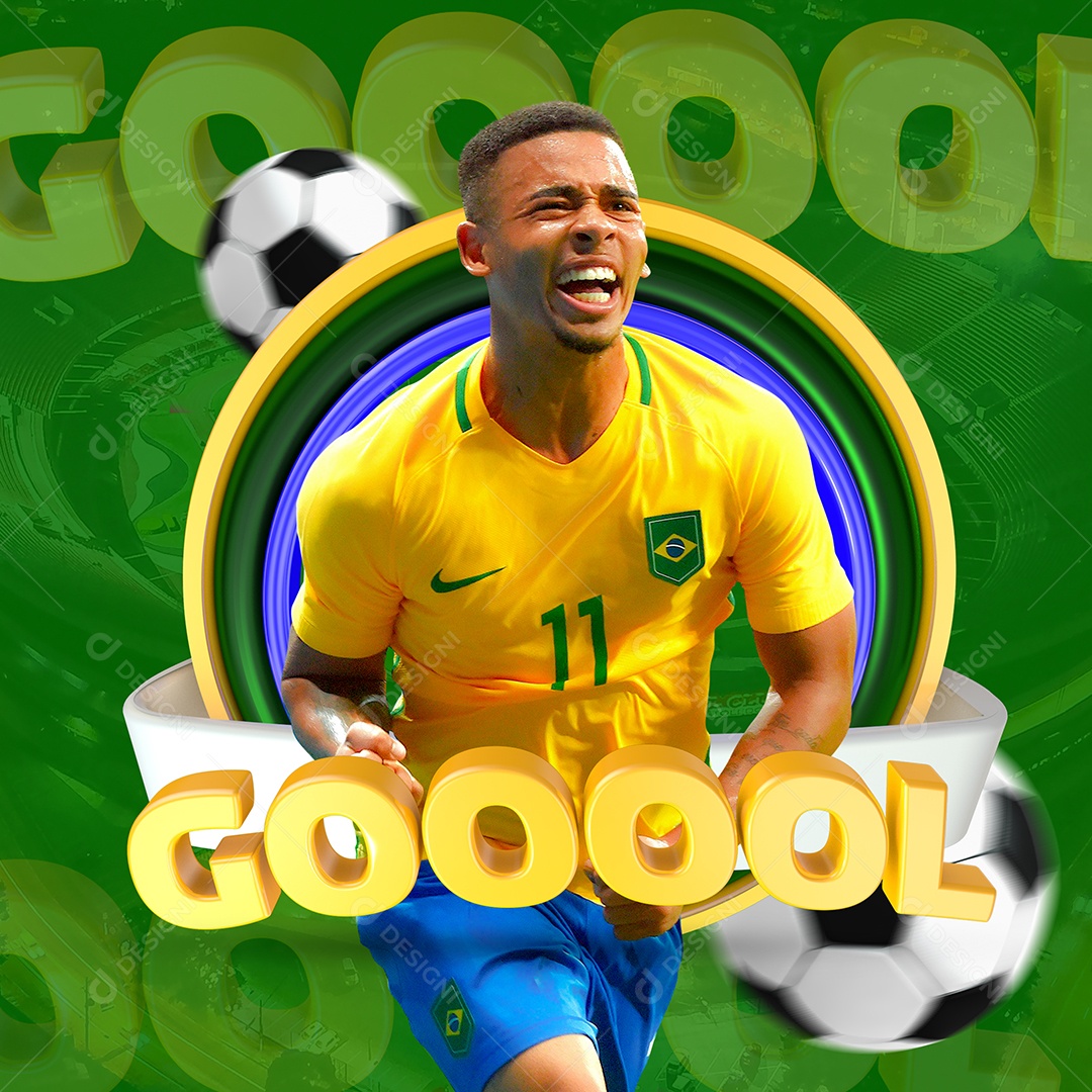 Social Media Jogador de Futebol Gol PSD