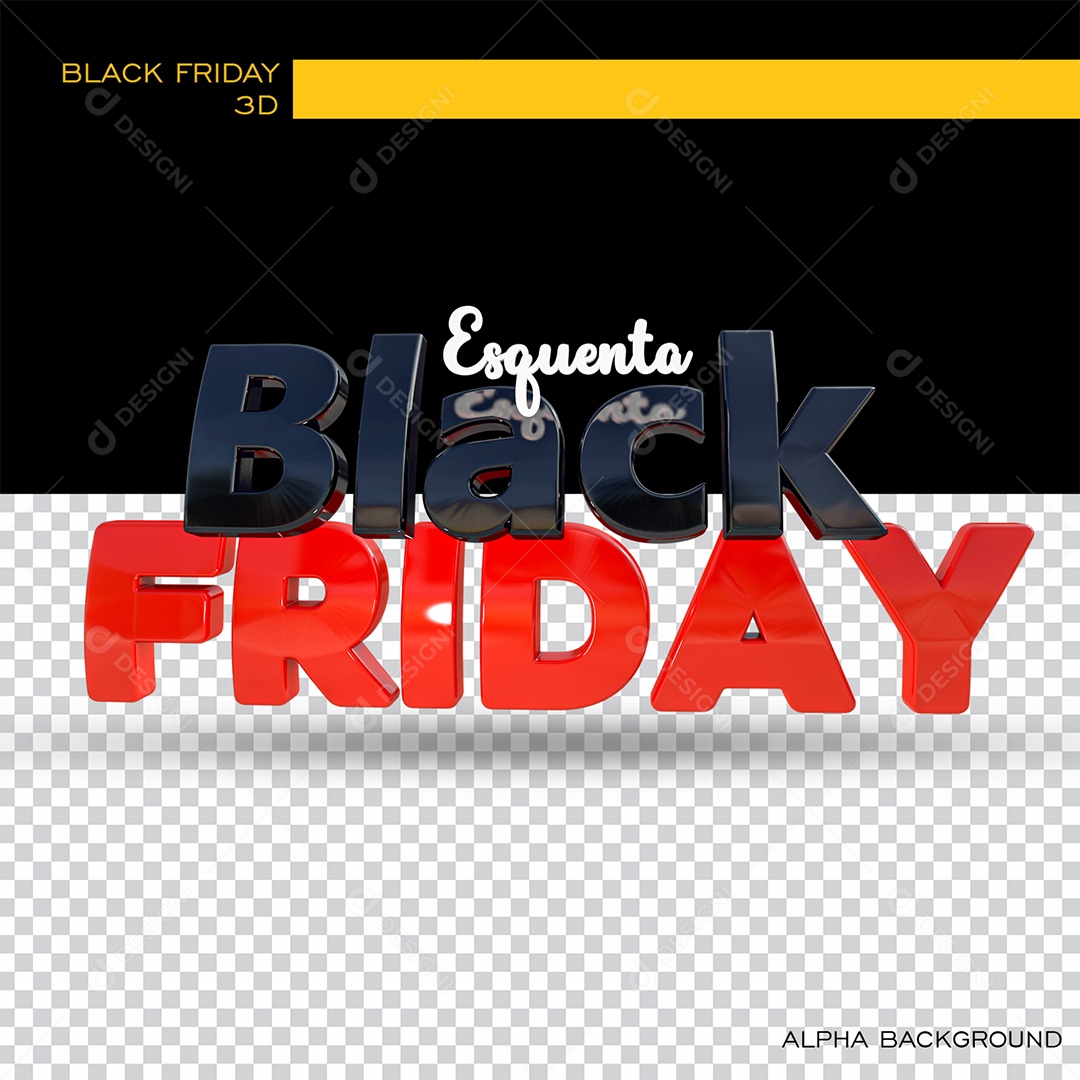 Selo 3D Black Friday Para Composição PSD