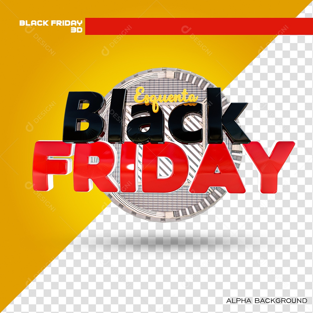 Selo 3D Black Friday Para Composição PSD