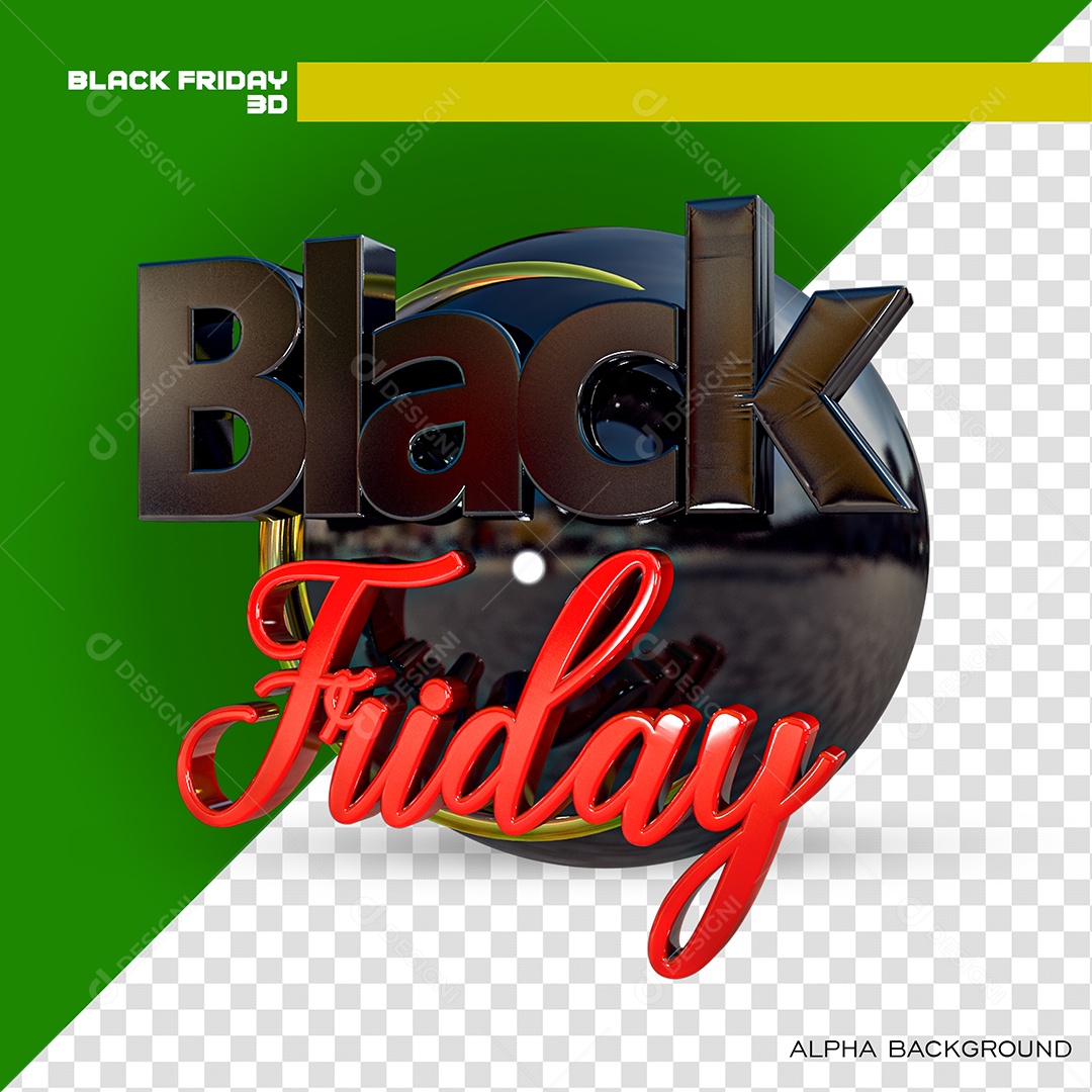 Selo 3D Black Friday Para Composição PSD