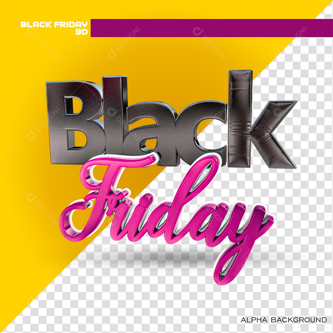 Selo 3D Black Friday Para Composição PSD