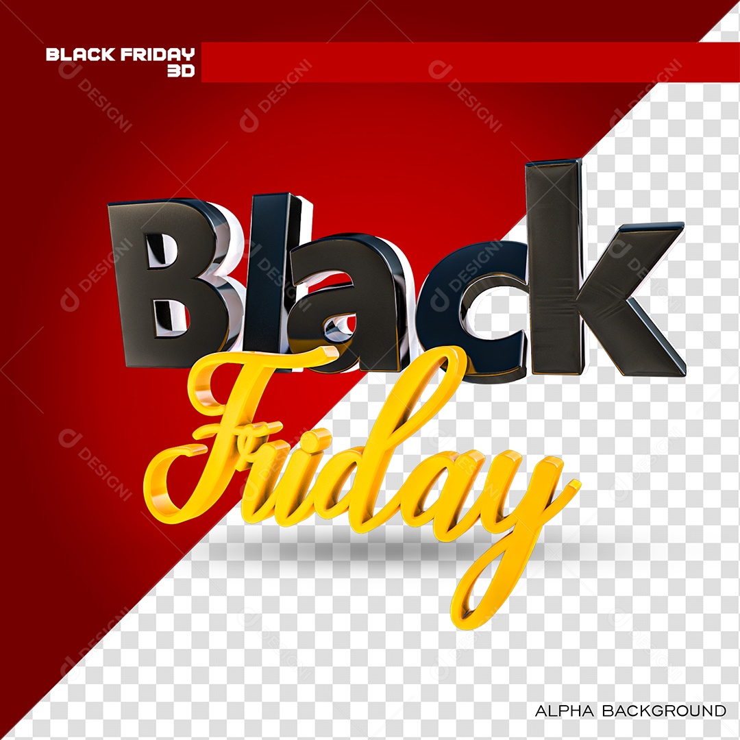 Selo 3D Black Friday Para Composição PSD