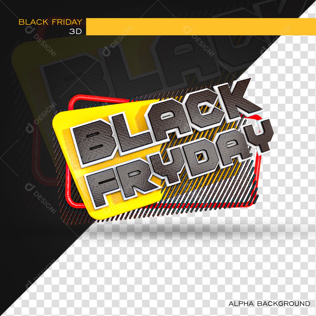 Selo 3D Black Friday Para Composição PSD