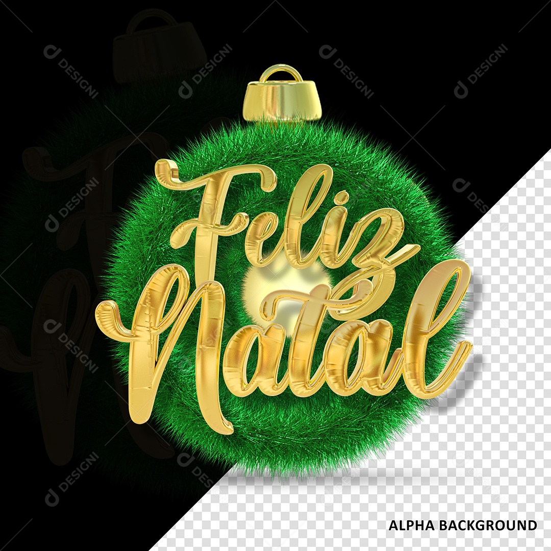 Selo 3D Feliz Natal Para Composição PSD