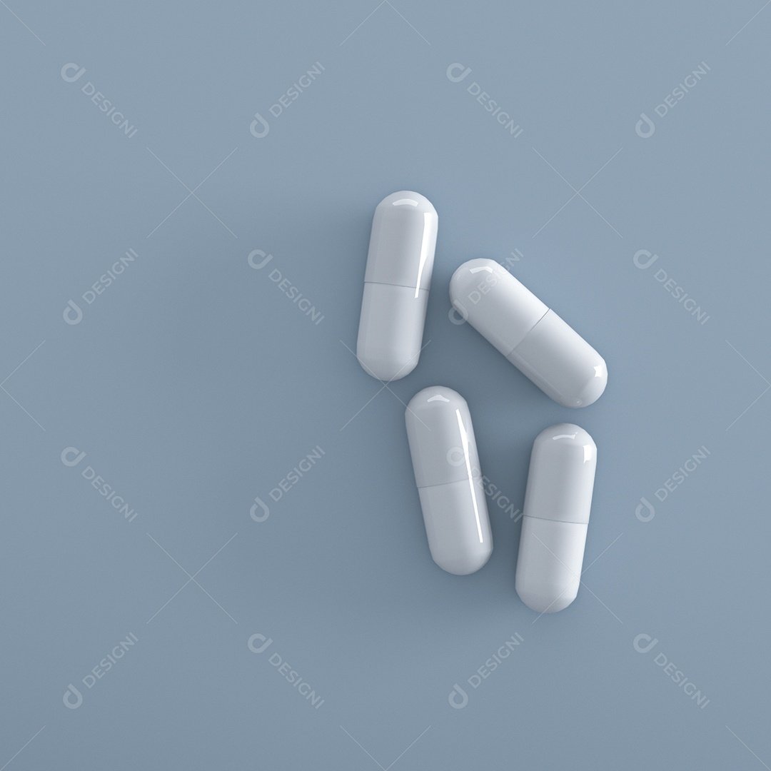 Cápsulas Suplementos em Fundo Azul Imagem JPG