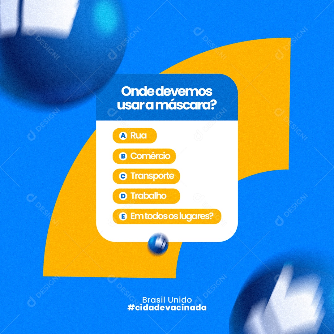 Onde Devemos Usar a Máscara Covid-19 Social Media PSD Editável
