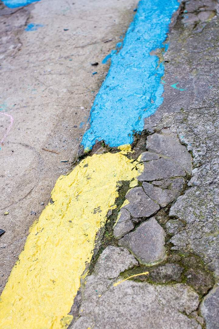 Pintura de rua típica da copa do mundo nas ruas do Rio de Janeiro.