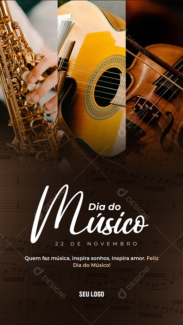 Story Dia do Músico 22 de Novembro Social Media PSD Editável