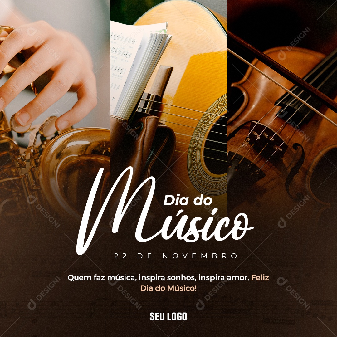Dia do Músico 22 de Novembro Social Media PSD Editável