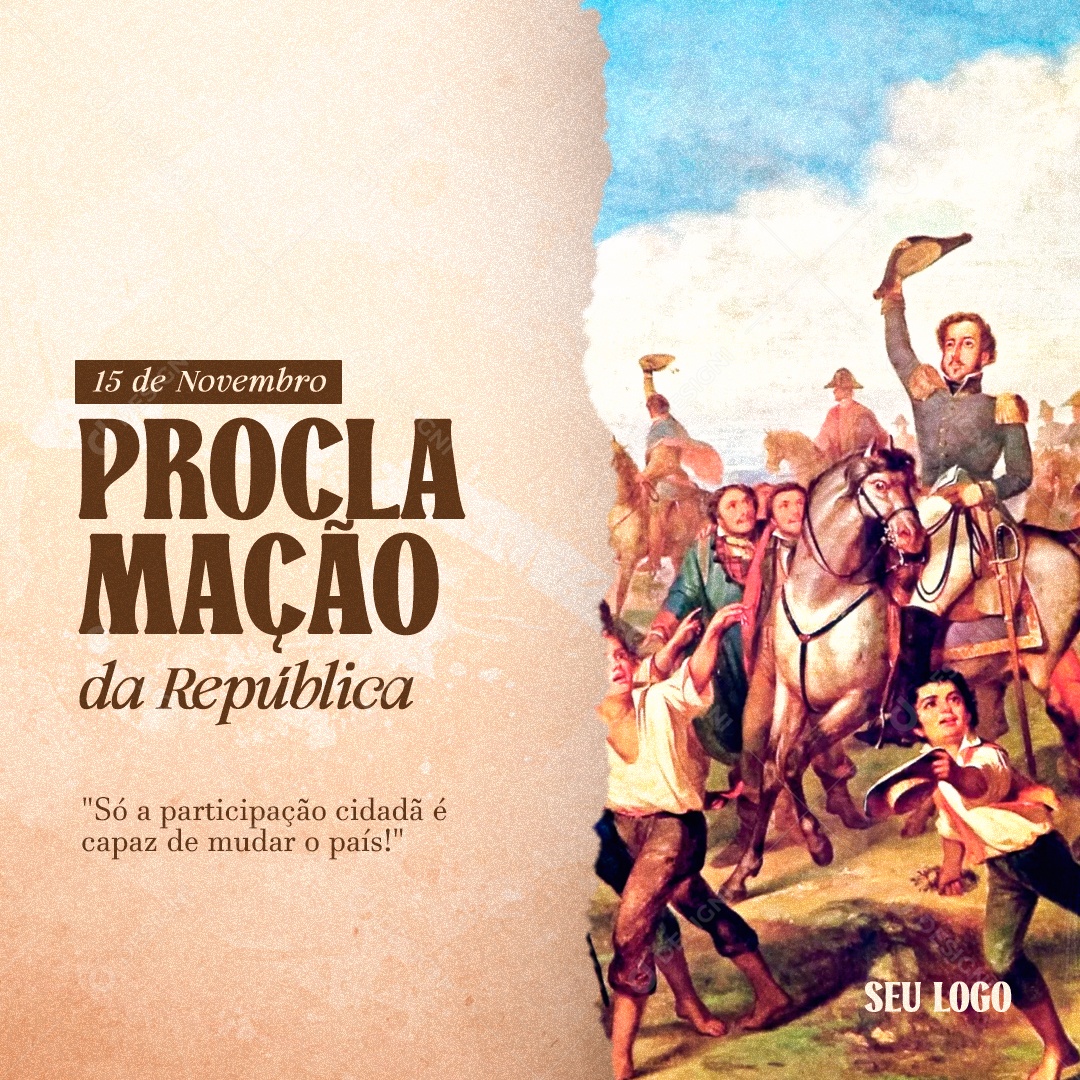 Dia da Proclamação Da República 15 de Novembro Social Media PSD Editável