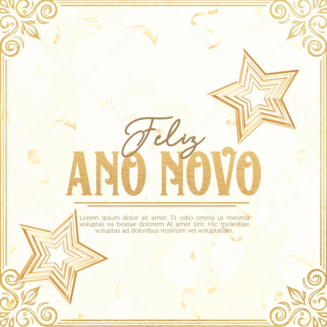 Feliz Ano Novo Social Media PSD Editável