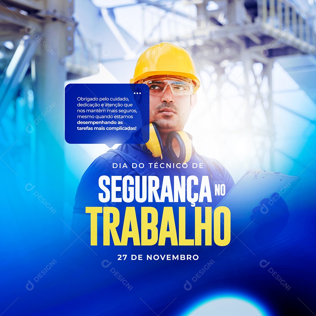 Dia do Técnico de Segurança do Trabalho Social Media PSD Editável