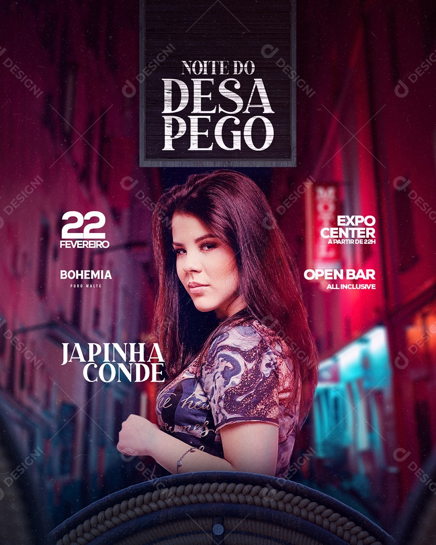 Flyer Noite do Desapego Japinha Conde Social Media PSD Editável