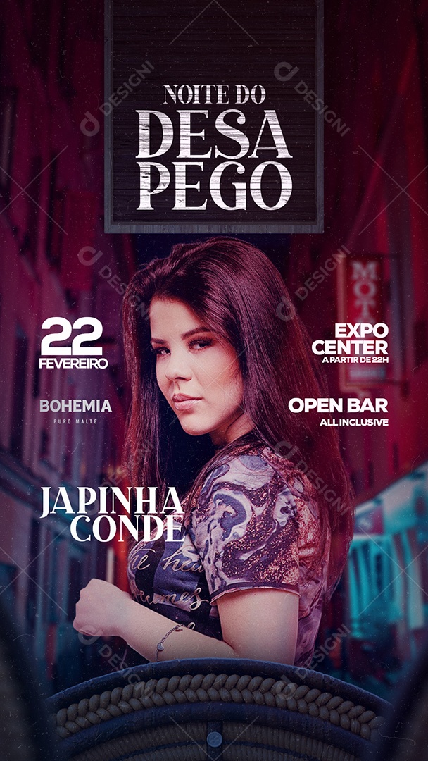 Flyer Noite do Desapego Japinha Conde Story Social Media PSD Editável