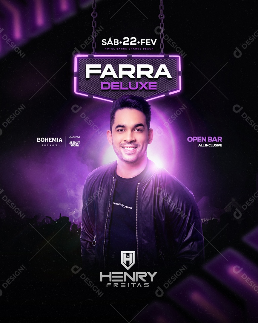 Flyer Farra Deluxe Henry Freitas Soicial Media PSD Editável