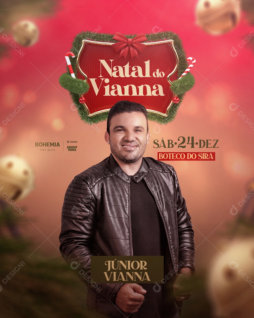 Flyer Show Natal do Vianna Social Media PSD Editável