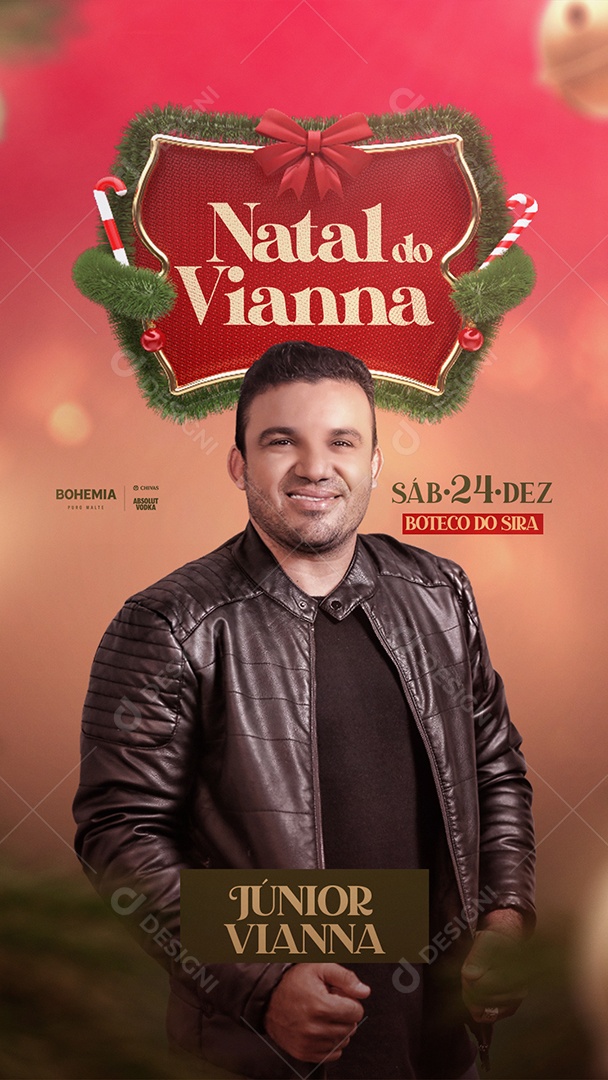 Flyer Show Natal do Vianna Story Social Media PSD Editável