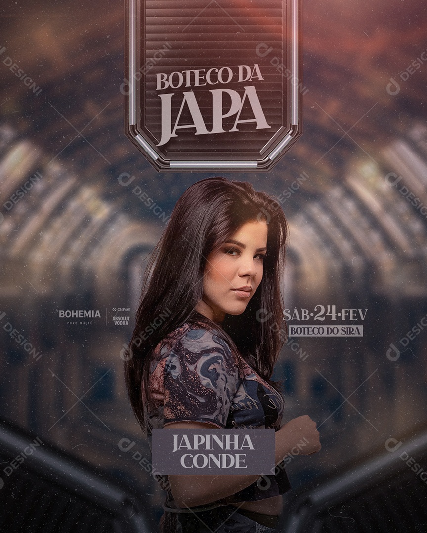 Flyer Show Boteco da Japa Japinha Conde Social Media PSD Editável