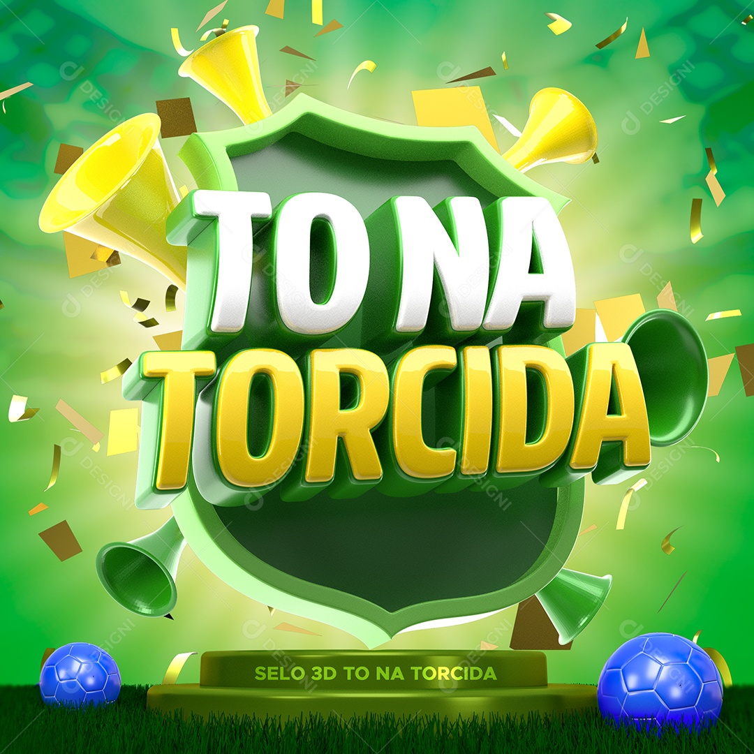 Selo 3D Para Composição To Na Torcida PSD
