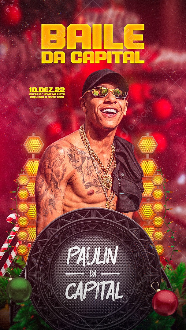 Flyer Baile da Capital Paulin Story Social Media PSD Editável