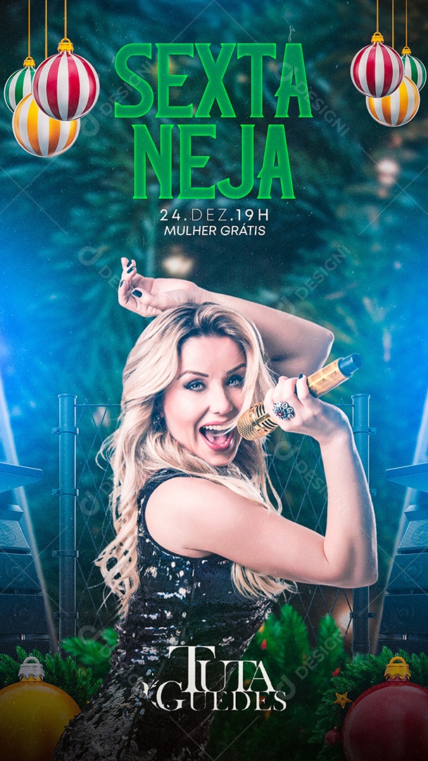 Flyer Show Sexta Neja Tuta Guedes Story Social Media PSD Editável