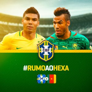 Brasil x Camarões Rumo ao Hexa Copa do Mundo Casemiro Social Media PSD Editável