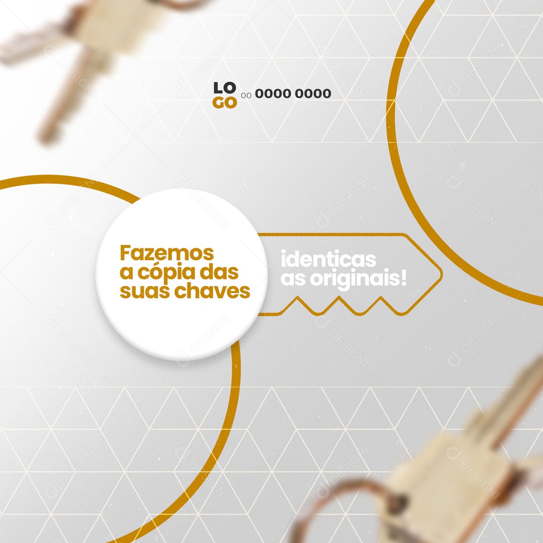 Fazemos a Cópia das Suas Chaves Chaveiro Social Media PSD Editável
