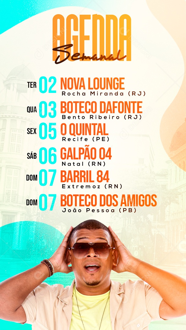 Story Flyer Agenda Semanal Social Media PSD Editável