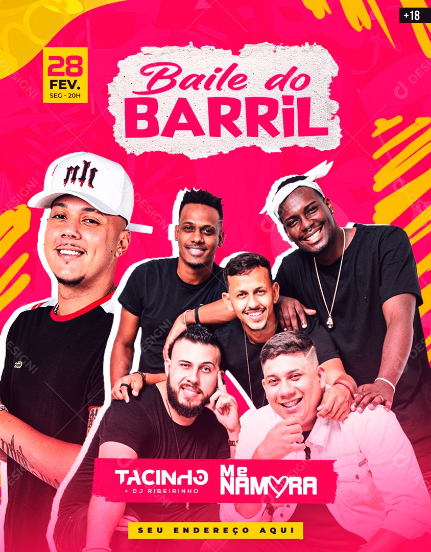 Flyer Baile do Barril Social Media PSD Editável