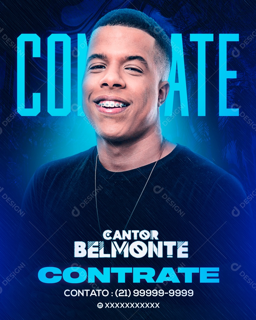 Flyer Cantor Belmonte Contrate Social Media PSD Editável