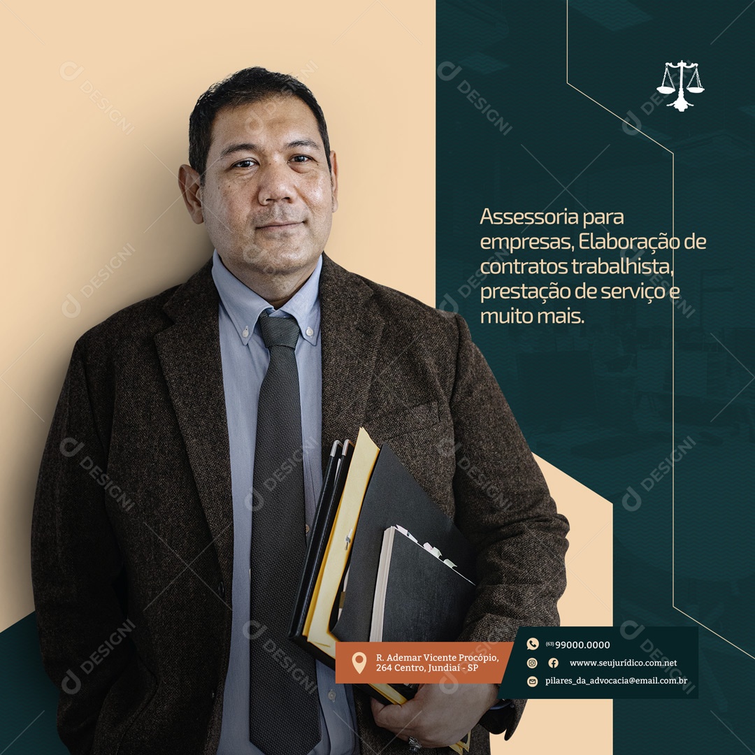 Assessoria Jurídica Advocacia Social Media PSD Editável