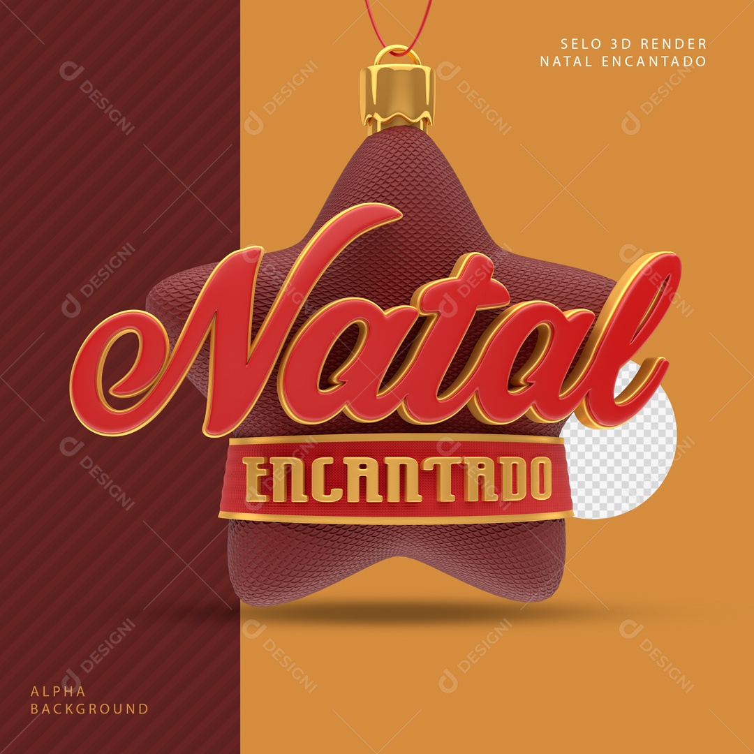 Selo 3D Para Composição Natal Encantado PSD