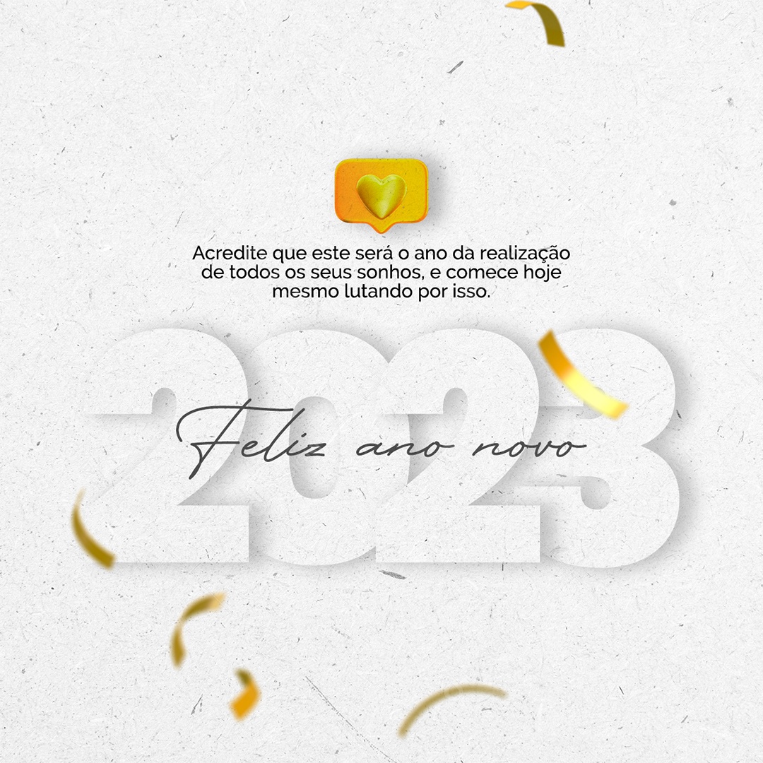 Acredite que Este será o Ano da Realização Feliz Ano Novo Social Media PSD Editável