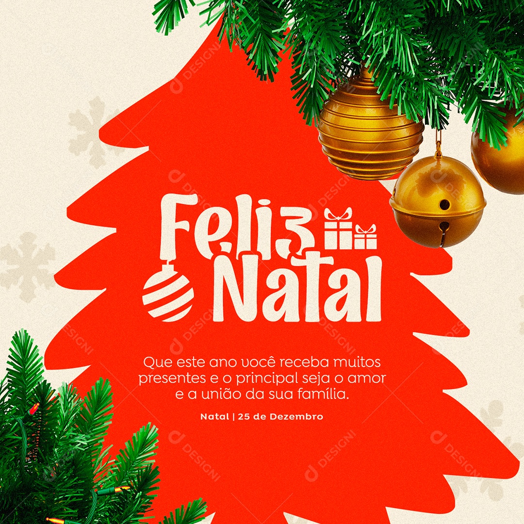 Feliz Natal E Um Próspero Ano Novo Social Media PSD Editável