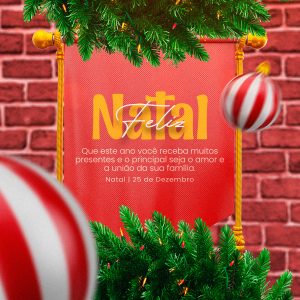 Feliz Natal 25 de Dezembro Social Media PSD Editável