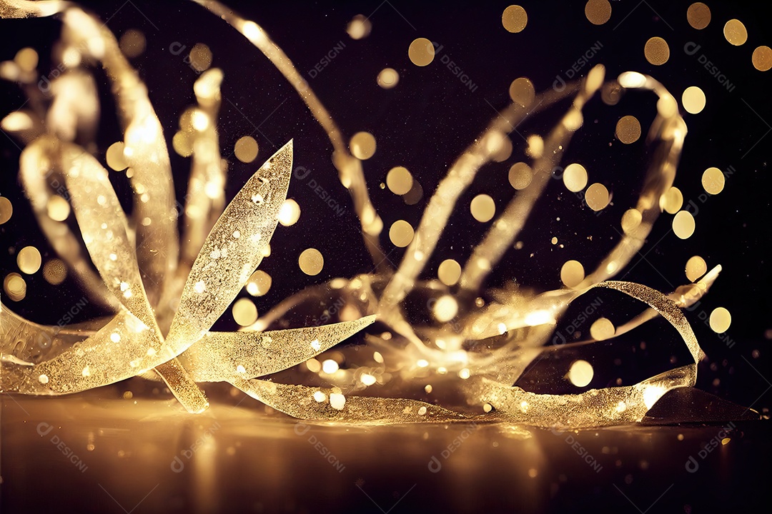 Textura para data comemorativa de Natal fitas douradas decoração