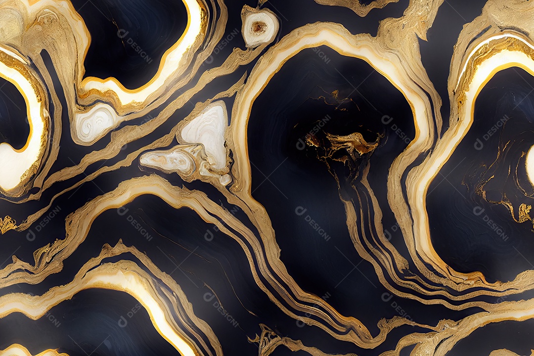 Luxuosa tinta azul marinho textura abstrata semelhante a mármore com dourado