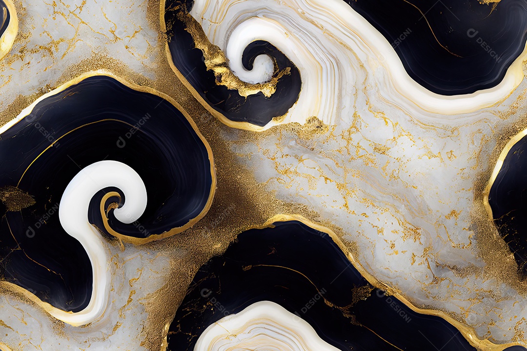 Luxuosa tinta azul marinho textura abstrata semelhante a mármore com dourado