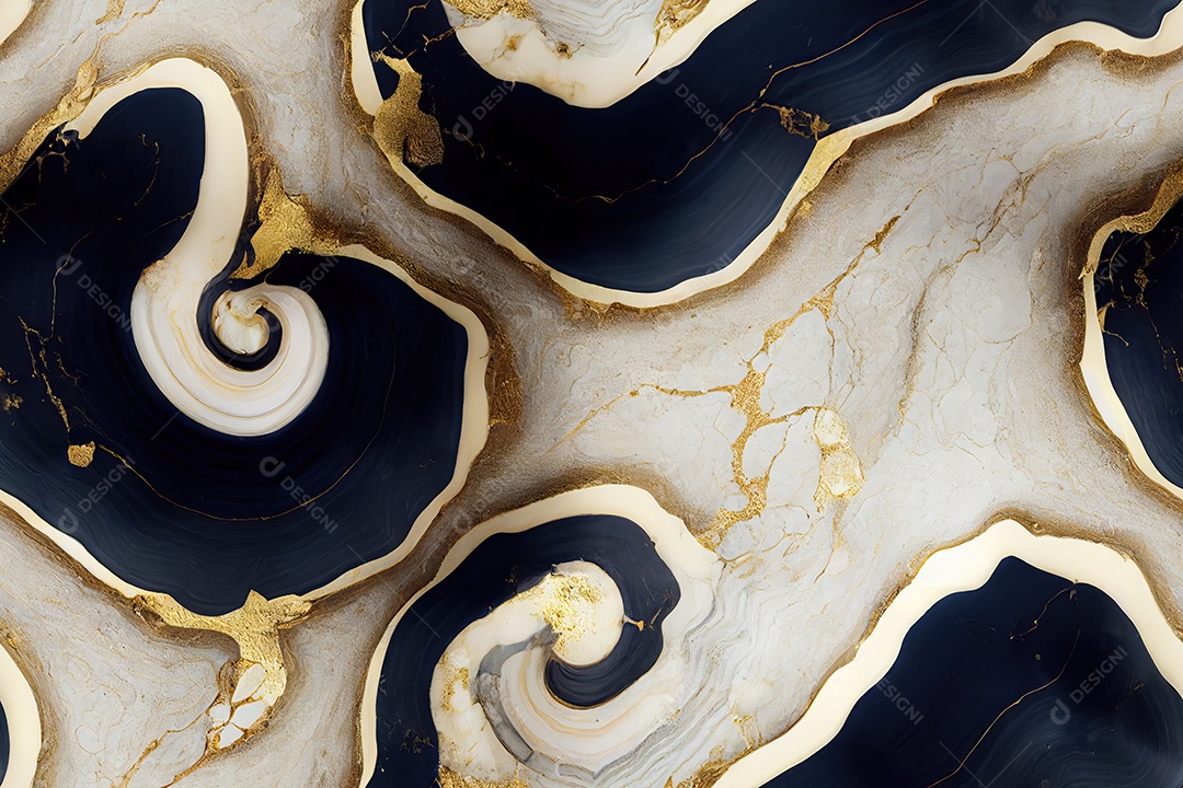 Luxuosa tinta azul marinho textura abstrata semelhante a mármore com dourado